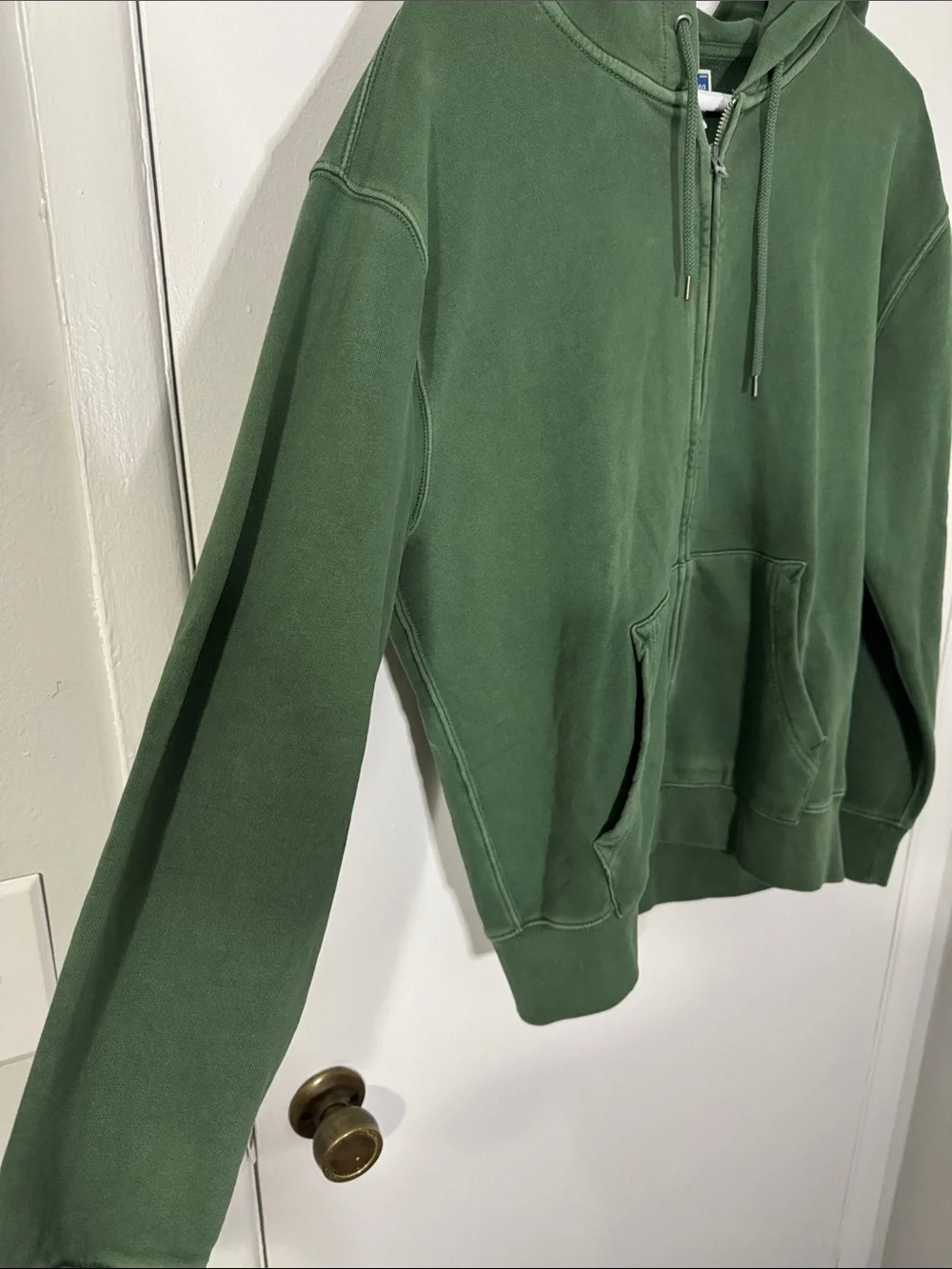 J. Crew Men's Medium Vintage Fleece Forest Green Full-Zip Hoodie NWT